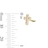 Thumbnail Image 2 of 10K Solid Gold CZ Cross Bone-Style Nose Stud - 22G 1/4"