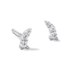 Solid Sterling Silver CZ Mini Crawler Studs