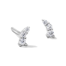 Solid Sterling Silver CZ Mini Crawler Studs