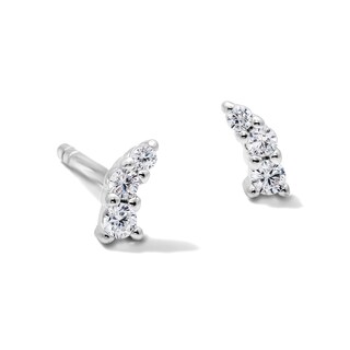 Solid Sterling Silver CZ Mini Crawler Studs