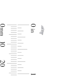 Solid Sterling Silver CZ Mini Crawler Studs