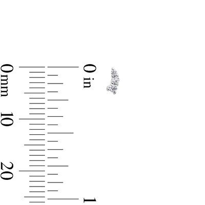 Solid Sterling Silver CZ Mini Crawler Studs