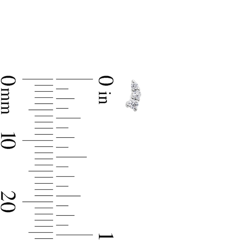 Solid Sterling Silver CZ Mini Crawler Studs