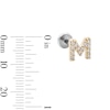 Thumbnail Image 2 of 14K Gold and Titanium CZ "M" Initial Stud – 18G 5/16"