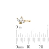 Thumbnail Image 2 of 10K Solid Gold Marquise CZ Cluster Bone-Style Nose Stud - 22G 1/4"
