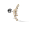 Thumbnail Image 1 of 14K Hollow Gold and Titanium CZ Double Curve Crawler Stud - 18G 5/16"
