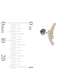Thumbnail Image 2 of 14K Hollow Gold and Titanium CZ Double Curve Crawler Stud - 18G 5/16"