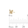 Thumbnail Image 2 of 10K Solid Gold CZ Butterfly Bone-Style Nose Stud - 22G 1/2"