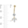 Thumbnail Image 2 of 10K Hollow Gold and Yellow Ion-Plated CZ Marquise Dangle Belly Ring - 14G 3/8"