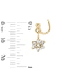 Thumbnail Image 2 of 10K Solid Gold CZ Flower Dangle Screw Nose Stud - 22G 1/2"