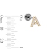 Thumbnail Image 2 of 14K Gold and Titanium CZ "A" Initial Stud – 18G 5/16"