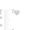 Solid Sterling Silver CZ Pavé Heart Flat Back Studs