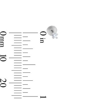 Solid Sterling Silver 2mm CZ Round Flat Back Studs