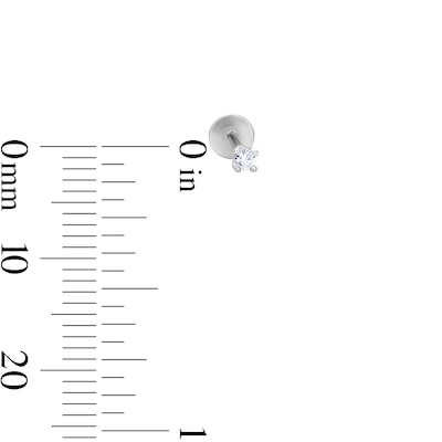 Solid Sterling Silver 2mm CZ Round Flat Back Studs