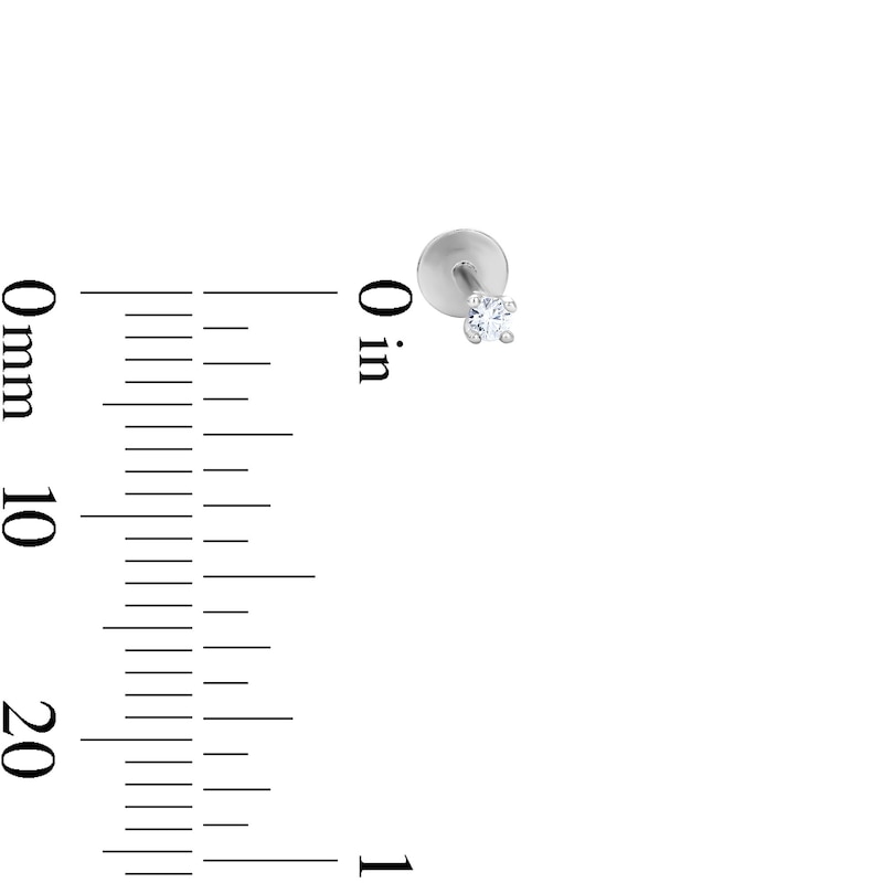 Main Image 2 of Solid Sterling Silver 2mm CZ Round Flat Back Studs