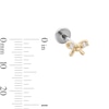 Thumbnail Image 2 of 14K Hollow Gold and Titanium CZ Bow Stud – 18G 5/16"