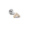 Thumbnail Image 1 of 14K Hollow Gold and Titanium CZ Chevron Stud – 18G 5/16"