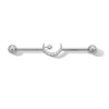 Thumbnail Image 1 of Titanium CZ Moon Industrial Barbell - 14G 1 1/2"
