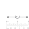 Thumbnail Image 2 of Titanium CZ Moon Industrial Barbell - 14G 1 1/2"