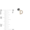 Thumbnail Image 2 of 14K Hollow Gold and Titanium CZ "D" Initial Stud - 18G 5/16"