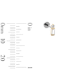 Thumbnail Image 2 of 14K Hollow Gold and Titanium Baguette and Round CZ Stud - 18G 5/16"