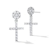 Thumbnail Image 1 of Solid Sterling Silver CZ Pavé Cross Drop Studs