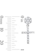 Thumbnail Image 2 of Solid Sterling Silver CZ Pavé Cross Drop Studs