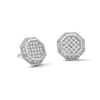 Thumbnail Image 1 of Sterling Silver CZ Composite Octagon Studs