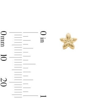 10K Semi-Solid Gold Polished Flower Petal Studs