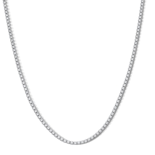 Sterling Silver 1.5mm CZ Tennis Necklace - 18"
