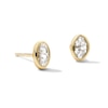 Thumbnail Image 1 of 10K Semi-Solid Gold Oval CZ Solitaire Bezel Studs