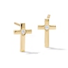 Thumbnail Image 1 of 10K Semi-Solid Gold CZ Polished Cross Studs