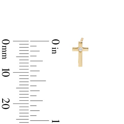 10K Semi-Solid Gold CZ Polished Cross Studs