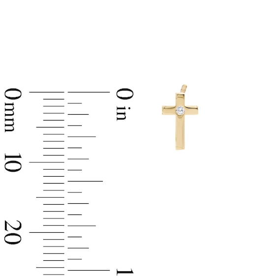 10K Semi-Solid Gold CZ Polished Cross Studs