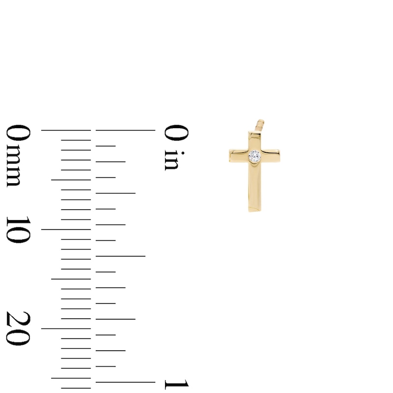 Main Image 2 of 10K Semi-Solid Gold CZ Polished Cross Studs