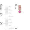 Thumbnail Image 2 of 10K Semi-Solid Gold Baguette and Round Pink CZ Bezel Stacked Studs