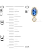 Thumbnail Image 2 of 10K Semi-Solid Gold Oval Blue and Round White CZ Bezel Stacked Studs