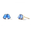 Thumbnail Image 1 of 10K Semi-Solid Gold Blue Pear-Shaped CZ Two-Stone Studs