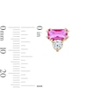 Thumbnail Image 2 of 10K Semi-Solid Gold Pink and White CZ Baguette Two-Stone Studs
