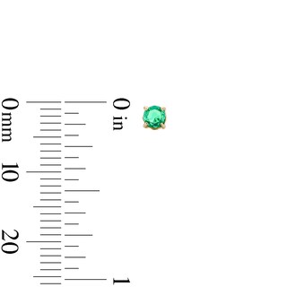 10K Semi-Solid Gold 3mm Green CZ Round Studs
