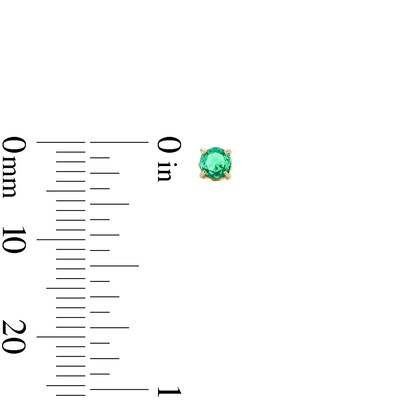 10K Semi-Solid Gold 3mm Green CZ Round Studs