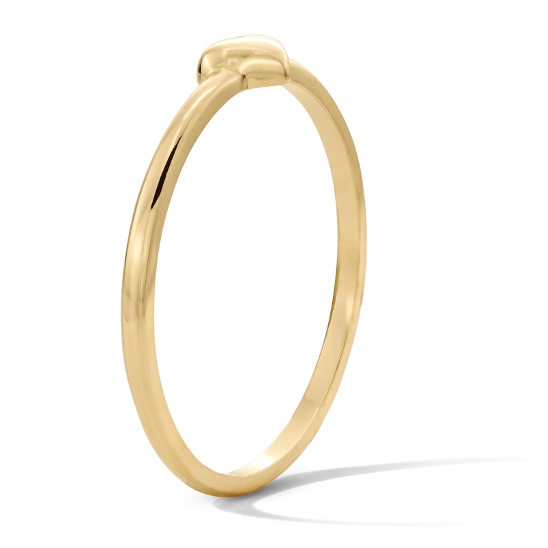 10K Solid Gold Polished Heart Ring - Size 7