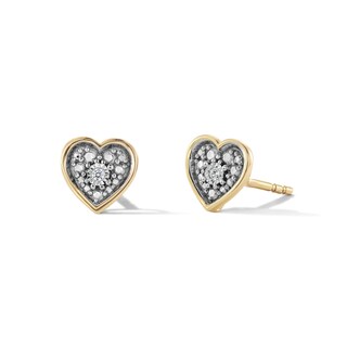 10K Solid Gold Lab-Grown Diamond Heart Studs