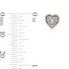 10K Solid Gold Lab-Grown Diamond Heart Studs