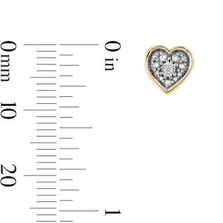 10K Solid Gold Lab-Grown Diamond Heart Studs