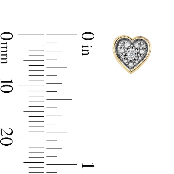 10K Solid Gold Lab-Grown Diamond Heart Studs