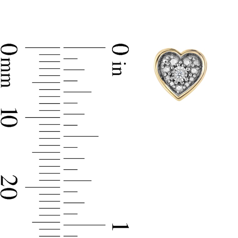 10K Solid Gold Lab-Grown Diamond Heart Studs