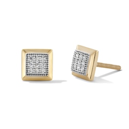10K Solid Gold 1/10 CT. TW. Composite Lab-Grown Diamond Frame Studs