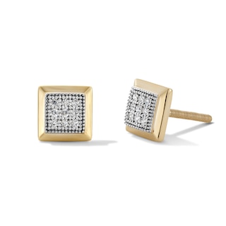 10K Solid Gold 1/10 CT. TW. Composite Lab-Grown Diamond Frame Studs