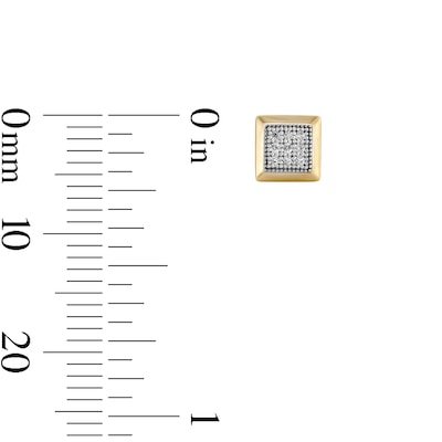 10K Solid Gold 1/10 CT. TW. Composite Lab-Grown Diamond Frame Studs
